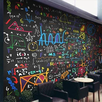 Milofi po meri 3D ozadje zidana barvna kreda matematična formula, s tablo v ozadju stene dnevna soba, spalnica dekoracijo sten