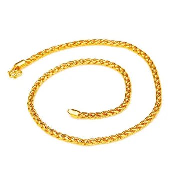 MxGxFam ( 48 cm x 4 mm ) HIP HOP 24 k Čistega Zlata Barva Vezavi Verige Ogrlice Za Moške Ulični Ples Dobra Kvaliteta
