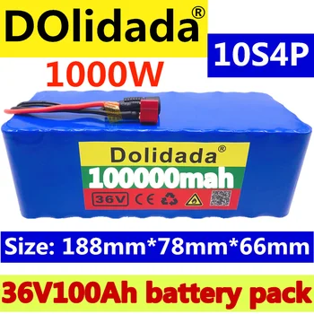 Original 36V baterije 10S4P 100Ah baterije 1000W high power baterije 42V 100000mAh Ebike električno kolo BMS+42V2A Polnilnik