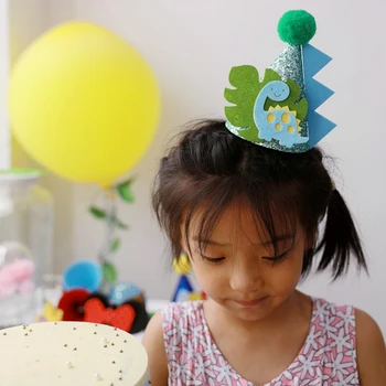 Otroci Happy Birthday Klobuk Stranka Krono Dinozaver Prostor Shark Morska Deklica Hairband Dekle, Fant, Prvi Tuš Prop Skp