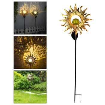 Plamen, Sonce Votlih Travnik Svetilka Solar Powered Vrt Spike Luči na Prostem LED Cvet Dekorativni Nepremočljiva Krajine Pot