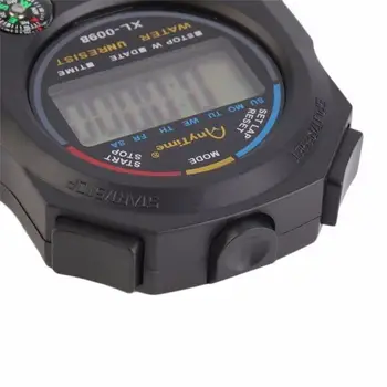 Prenosni Vodoodporni Digitalni LCD Štoparica Kronograf Šport Alarm Strokovno štoparica Števec S Traku 2021