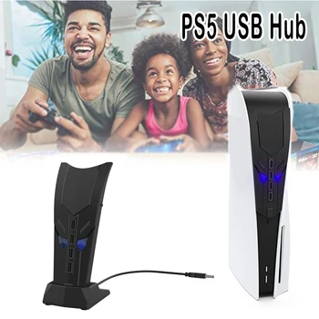 PS5 USB Hub Razdelilnik 4 V 1 Ločljivi Navpično USB Konzole Expander Adapter S 4 Vrati Za Playstation5 Krmilnik Dodatki