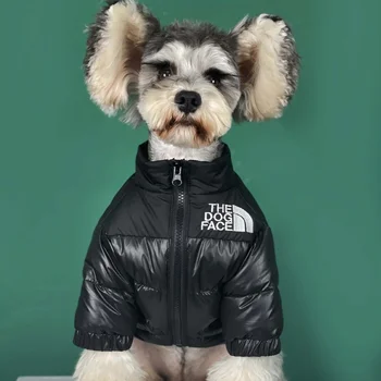 Puhovka Plašč Pet Oblačila Psi Pismo Topla Oblačila Za Pse Majhnih Kostum Zgostitev Francoski Buldog Srčkan Zimski Black Fant Mascotas