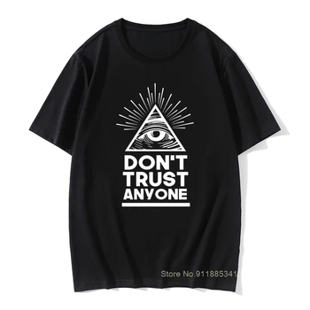 Redna moška T-Shirt, ki Ne Zaupajo Nikomur Illuminati Vse Vidi Oko 2019 Retro Tiskanja Tshirts Priložnostne Vrhovi Tees blagovne Znamke Vrhovi Tee