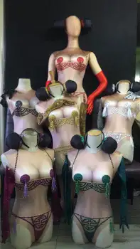 Seksi Ženske, Nočni Klub Bikini Tiskanja Okrasnih Jumpsuits Stranke, Ki Imajo Striptizeta Suh Bodysuits Ženske Fazi Nositi Palico Ples Obleke