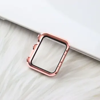 Steklo+Okvir matel primeru Za Apple Watch 6 SE 5 4 3 44 42mm iwatch trak 40 mm 38 mm zaslon patron okvir apple watch Accessorie