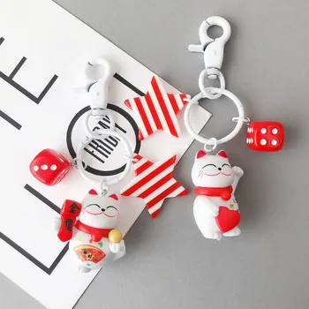 Strip Nosi Srečo Mačka Lutka Keychain Srčkan Prostor Astronavt Panda Key Ring Ustvarjalne Nahrbtnik Avto Obesek Obeskov Ornament