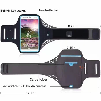 Tekaški Športni Telefon Primeru Roko pasu Za iPhone 12 11 Pro Max XR XS Max 6 7 8 Plus Pametni telefon Prstnih odklepanje roko trak