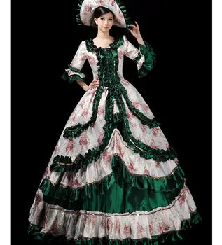 Viktorijanski Queen Žogo Obleko Srednjeveški Lolita Stranke Halloween Kostumi Za Ženske XXXL Plus