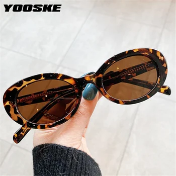 YOOSKE Moda Ovalne sončna Očala Ženske Letnik Mala sončna Očala Moških Vožnje Očala Trendy Hip Hop Očala Odtenki UV400