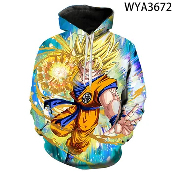 Zadnji Zmaj Žogo Anime Hoodie Moda Športne Moške Jesen/Zima Majica 3D Tiskanje Visoke Kakovosti blagovne Znamke Ohlapen pulover s kapuco