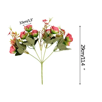 10 Glav Rose Cvet Šopek Svile Plastičnih Umetno Cvetje, Šopke Za Poročno Dekoracijo DIY Venec Stranka Namizni Dekor Cvetlični