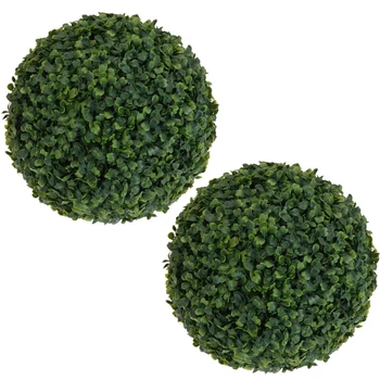 2 KOS 35 cm Plastični Topiary Drevesnih Listov Učinek Žogo Visi Doma Vrt Dekor Umetno Visi Topiary Buxus Kroglice