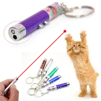 2 v 1 Mini Rdeče Smešno Mačka Laserski kazalnik Prenosni Ustvarjalne Mačka Chase Usposabljanje Laserski kazalnik Pero Interaktivna Igrača z Mačko