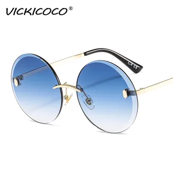 2021 Moda za Moške Okrogla sončna Očala Ženske Letnik blagovne Znamke Oblikovalec Rimless sončna Očala Gradient Očala Odtenki Ženski Moški UV400