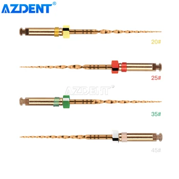 5 Škatle AZDENT Zobni Batni Endodontic Root Canal Niti Datoteke 25 mm Motor Uporabo Golden 4pcs/Box