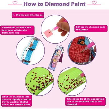 5D Diamond Slikarstvo Zaznamek DIY Beaded Zaznamkov z Tassel Barvanje s Številko za Otroke, Odrasle Začetnike Umetnostne Obrti Dobave