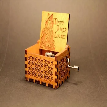 Anonimnost leseno roko ročice Pirati s Karibov Music Box Davy Jones Locket temo Lesena cajas de musica juego de tronos