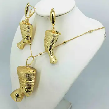 Debelo zlato Nove Nakit zbirka Afriške neveste poroka darila ženske, ogrlica, uhani zbirka žena nakit set