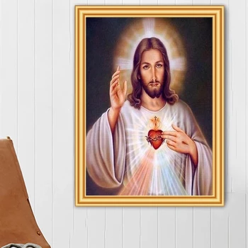 DIY Diamond Slikarstvo Celoten Kvadratni Vere Navzkrižno šiv 5D Vezenje Diamond Mozaik Ikono Jezusa Kristusa Okrasnih Dekor Sliko