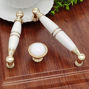 Evropski Stil Zlati Keramični Predal Pohištva Ročaj Omaro Omari, Toaletno mizico Omari, Naslonjač Strojne opreme gumb