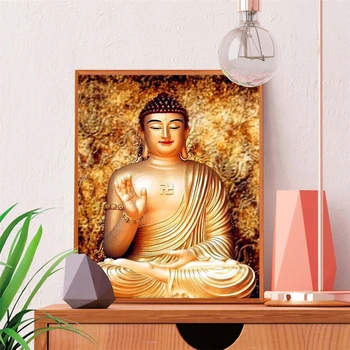 HUACAN Diamond Slikarstvo Nove Buda Slike Okrasnih 5D DIY Diamond Vezenje Prodaje Vere Celoten Mozaik Doma Dekor