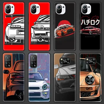 Japonska JDM Športni Avto Strip Pametni telefon Pribor Pokrov za Xiaomi Mi Poco X3 NFC M3 CC9 10T Lite 9T Opomba 10 Pro 10S Mehko Primeru