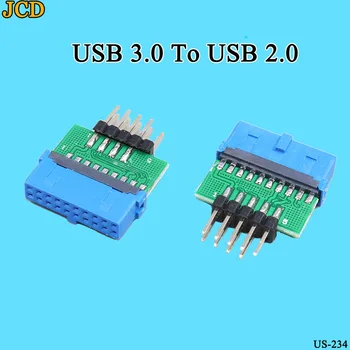 JCD USB3.0 19 20 PIN pin ženski USB2.0 9 pin moški vmesnik USB 3.0 19/20Pin USB 2.0 9PIN pretvornik napajalnik Ohišje Spredaj