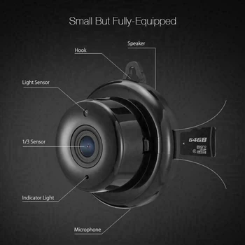 Mini Brezžična WiFi IP Kamera HD 1080P Smart Home Security Night Vision Cam Dejavnost opozorila Kamere za domov/Mačke/pets/Oblak