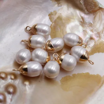 Naravni riž-oblikovan sladkovodnih pearl obesek pribor Za DIY nakit, izdelava ogrlico, uhane, zapestnico na debelo
