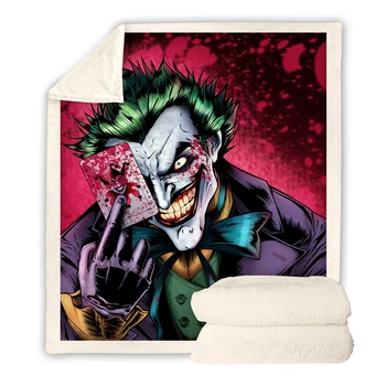 Novo 2019 Joker Poker Natisnjeni Žamet Plišastih Vrgel Odejo Bedspread za Otroke Dekleta Sherpa Odejo Potovanja Kavču Odeja Pokrov