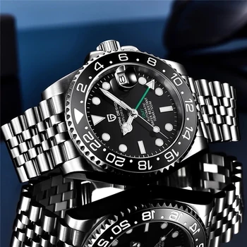 PAGANI DESIGN Keramične Plošče 40 mm GMT Watch Svetlobna Luksuzni Samodejno blagovne Znamke Mehanske Moški Nepremočljiva Watch Jubilejne Pašček Ure