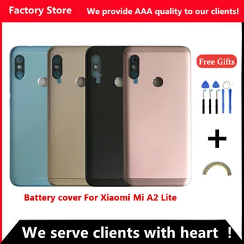 Pokrov baterije Za Xiaomi MI A2 Lite Pokrovček za Baterijo Nazaj Primeru Za Mi A2 Lite Hrbtni Pokrovček Ohišja +Obseg funkcijo Gumbov za Napajanje Cameca Objektiv
