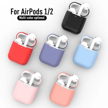 Silikonski Slušalke Primeru Barva Silikona Za Apple Airpods 1/2 Zaščitna Primeru Shockproof Bluetooth Brezžično Polnjenje Box Vrečko