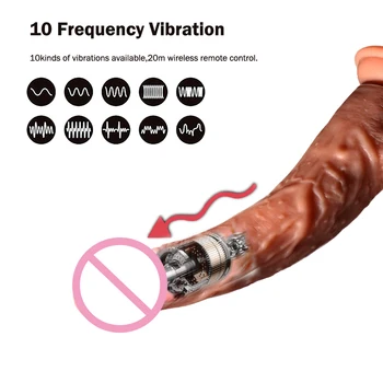 Teleskopsko Velik Dildo, Vibrator za Ogrevanje Dildos Vibratorji za Ženske z vibriranjem Realističen Dildo Penis Sesalni Sex Igrače za Ženske