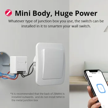 1/10Pcs SONOFF Zigbee Mini DIY Smart Stikalo dvosmerni Čas SwitchSmart Avtomatizacijo Doma Modulov Deluje Z Alexa googlova Domača stran