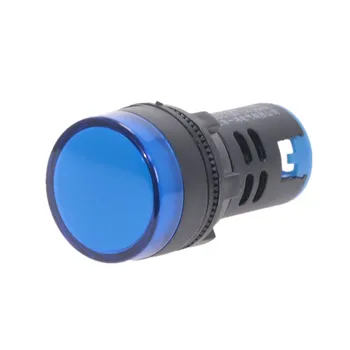 10Pcs Modri Gumb, 22 mm Panel Mount LED Indikator Napajanja Pilotni Signala sveti Lučka AD16-22 12V 24V 110V 220V