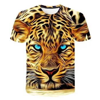 2020 Najnovejši Živali 3d Tiskanja Leopard Kul Smešno T-Shirt Moški Kratek Rokav Poletje Vrhovi Tees Moda Prevelik Majica 3d Majice Vrh