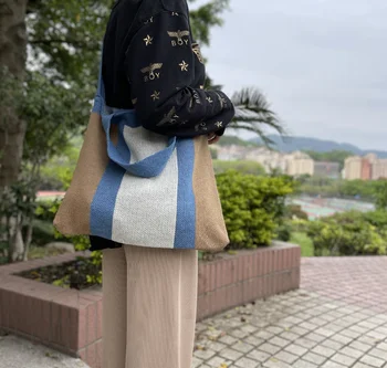 2021 novo Koreja, velika zmogljivost Tote Vrečko moda pleteno Torbico Vrečko Torba Messenger Bag Moda