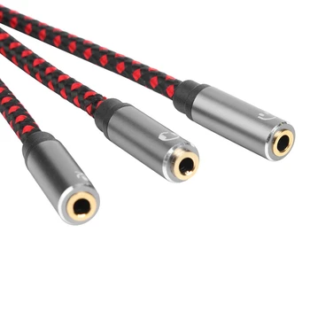 3,5 mm Ženski Splitter AUX Kabel Mikrofon Slušalke Jack Adapter 3 v 1 Tip-C Avdio Kabel USB 3.1 Moški 3