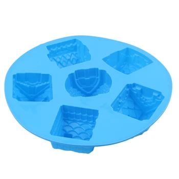 6 Holes Gingerbread Baking 3D Decorating Tool Silicone Cookies Bakeware Cake Mold Houses Christmas Chocolate