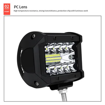 Avtomobilske LED delovna Lučka Novo Trinocular 4 Palčni 20LED 60 W Off-Road Vozila, Prirejena Pozornosti