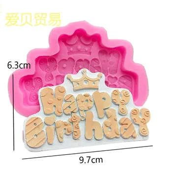 Happy birthday silikonsko plesni čokolado fondat torto dekoracijo peko orodja kaplja v mavčni kalup sveča plesni