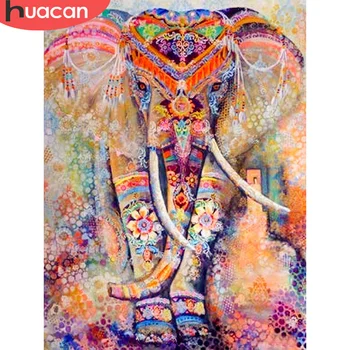 HUACAN 5D DIY Diamond Slikarstvo Slon Živali Celoten Krog Vaja Vezenje Doma Dekoracijo Handcraft Umetnosti Kompleti