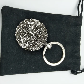 Key Ring Volk Živali viking amulet Nakit obesek za ključe tree of life Obesek Keychain Darilo Moški
