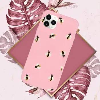 Ljubezen Srce Srčkan čebel Telefon Primeru Sladkarije Roza Barve za iPhone 11 12 mini pro XS MAX 8 7 6 6S Plus X SE 2020 XR