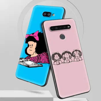 Mafalda Telefon Primeru Kritje za LG K41s K61 K50 K50s G6 K40s K40 G7 G8 K52 K42 K71 Črno Mehko TPU Lupini Coque Capa