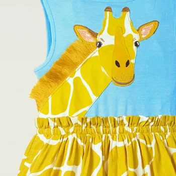 Malo Maven 2021 Poletje Obleko za Baby Dekleta Žirafa Lepe Obleke Malčka, Bombaž Kostum za Otroke od 2 do 7