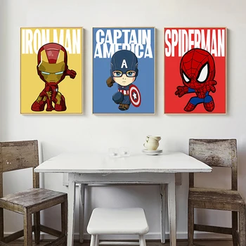 Marvel Avengers Risanih Junakov Plakat Platno, Slike, Iron Man, Wall Art Slik, ki jih Otroci Soba, Spalnica Doma Dekor